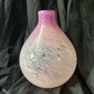💐NEW Vintage Home Essentials & Beyond Pink Purple and White Swirl Bud Vase 8 in